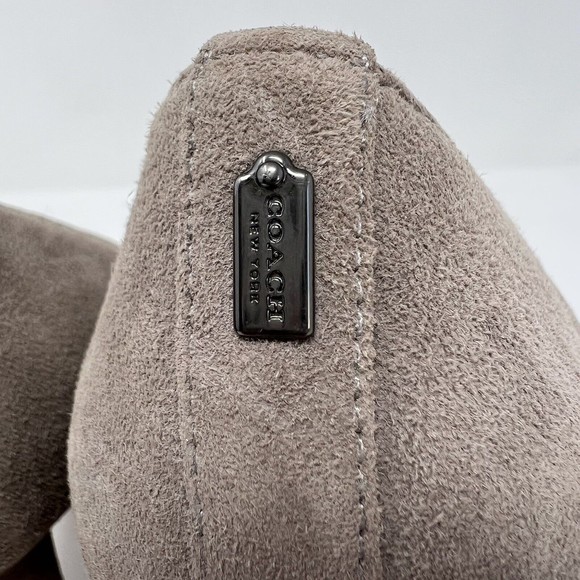 Women's Coach 3" Block Heels Size 9.5 Grey Suede Shoes - Picture 9 of 10